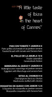 Ibiza Tapas Cannes menu