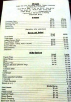 Billy Boy -b-que menu