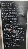 L'Ecrin menu