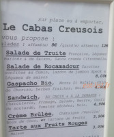 Le Cabas Creusois menu