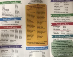 Sunshine Cupcakes menu