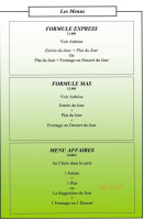 Le Mas Bringaud menu