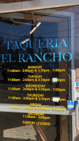 Taqueria El Rancho menu