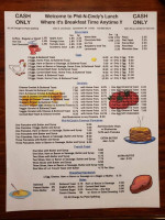 Phil-n-cindy's Lunch menu