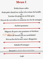 Le Cadet Roussel menu