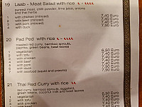 My Thais menu