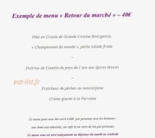 Auberge de l'Ile menu