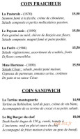 Le Café Cézanne menu