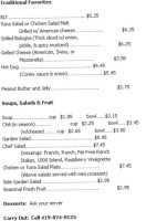 Lamplight Cafe & Bakery menu