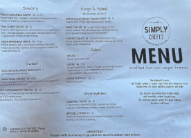 Simply Crepes Canandaigua menu