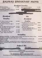 Bayway Eatery menu