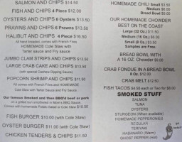 Old Oregon Smokehouse Tillamook menu