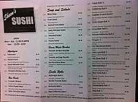 Shawn's SUSHI menu