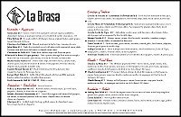 La Brasa menu