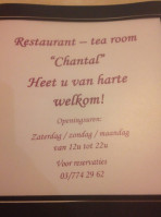 Tearoom Chantal menu