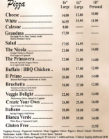 Nicola's Italian And Catering menu