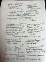 Calamity Jane's menu