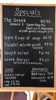 Athenian Cafe menu