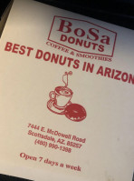 Bosa Donuts menu