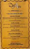 Del Arte menu