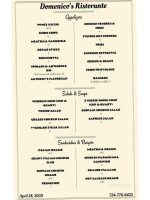 Domenico's Pizzeria menu