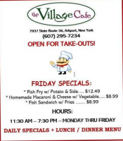 Village Cafe menu