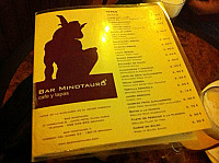 Cerveceria Minotauro menu