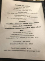 The Red Rooster menu