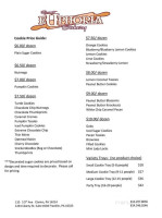 Sweet Euphoria Bake Shoppe menu