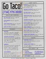 Go Taco menu