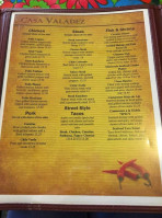 Casa Valadez menu