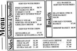 Villa menu