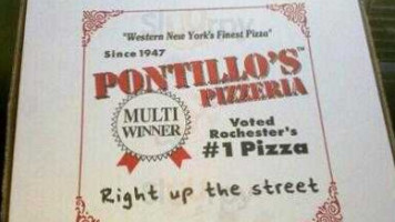 Pontillo's Pizza Pasta menu