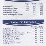 Culver's Cardápio
