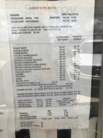 Harry's Po-boys menu