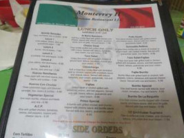 Monterrey Mexican Ii menu