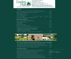 Linden Hall menu