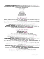 Cork Bar Restaurant menu