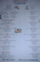 Derff's Pizza menu