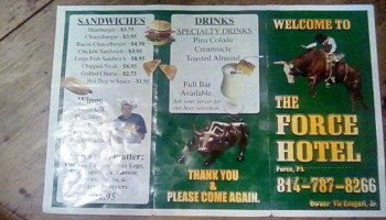 Weedville menu