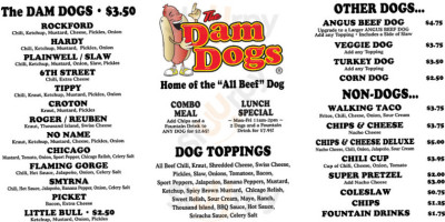 The Dam Dogs menu