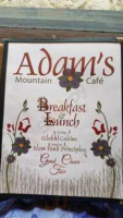 Adam's Mountain Cafe menu