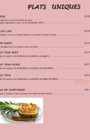 Maï Thaï menu