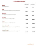 Le Kiosque a Pizza menu