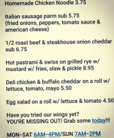 Sorrentino's Subs menu