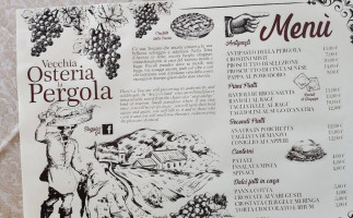 Vecchia Osteria La Pergola menu