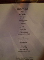 Rookies A Sports Pub menu