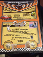 Stewarts Root Beer menu