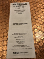 American Fifth Spirits menu