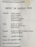 Moretto menu